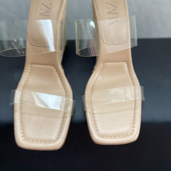 Zara Women's Nude Heeled Sandals - Picture 1 of 8
